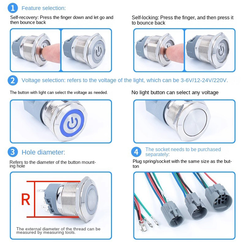 Joli à bouton-poussoir en méta - Push Button Tactile avis et prix